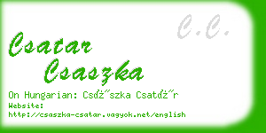 csatar csaszka business card